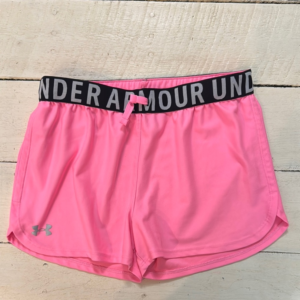 Under Armour Pink Running Shorts HeatGear Moisture-Wicking Loose Fit